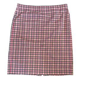 Lands End Skirt Pink & Black Plaid Knee-Length Womens Size 10 Cotton Classic